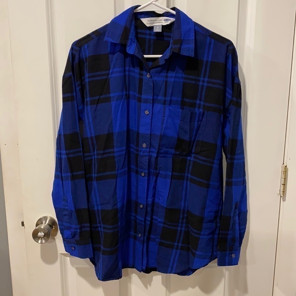 ON Blue Plaid Lightweight Boyfriend Shirt NWOT
